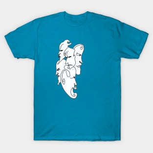 Dance of Faces Minimalist Art T-Shirt